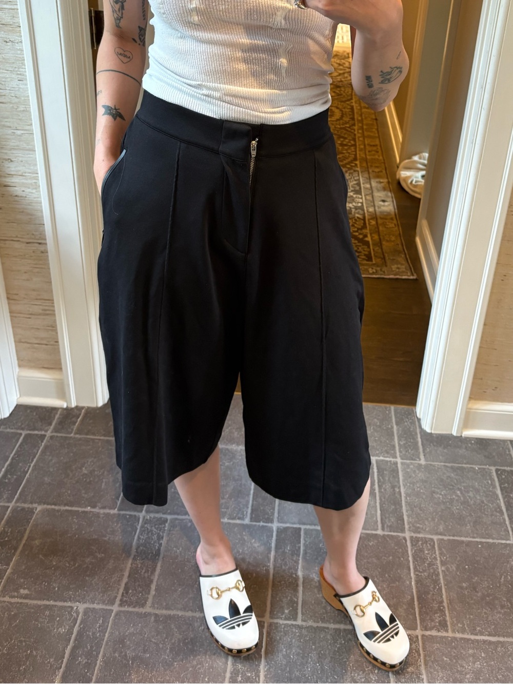 Y-3 Black High-Waisted Shorts